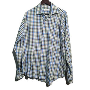 Peter Millar Men's Grove Blue Ocracoke Plaid Woven Button-Down Shirt